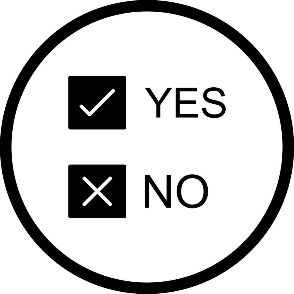 Yes No Option Vector Icon