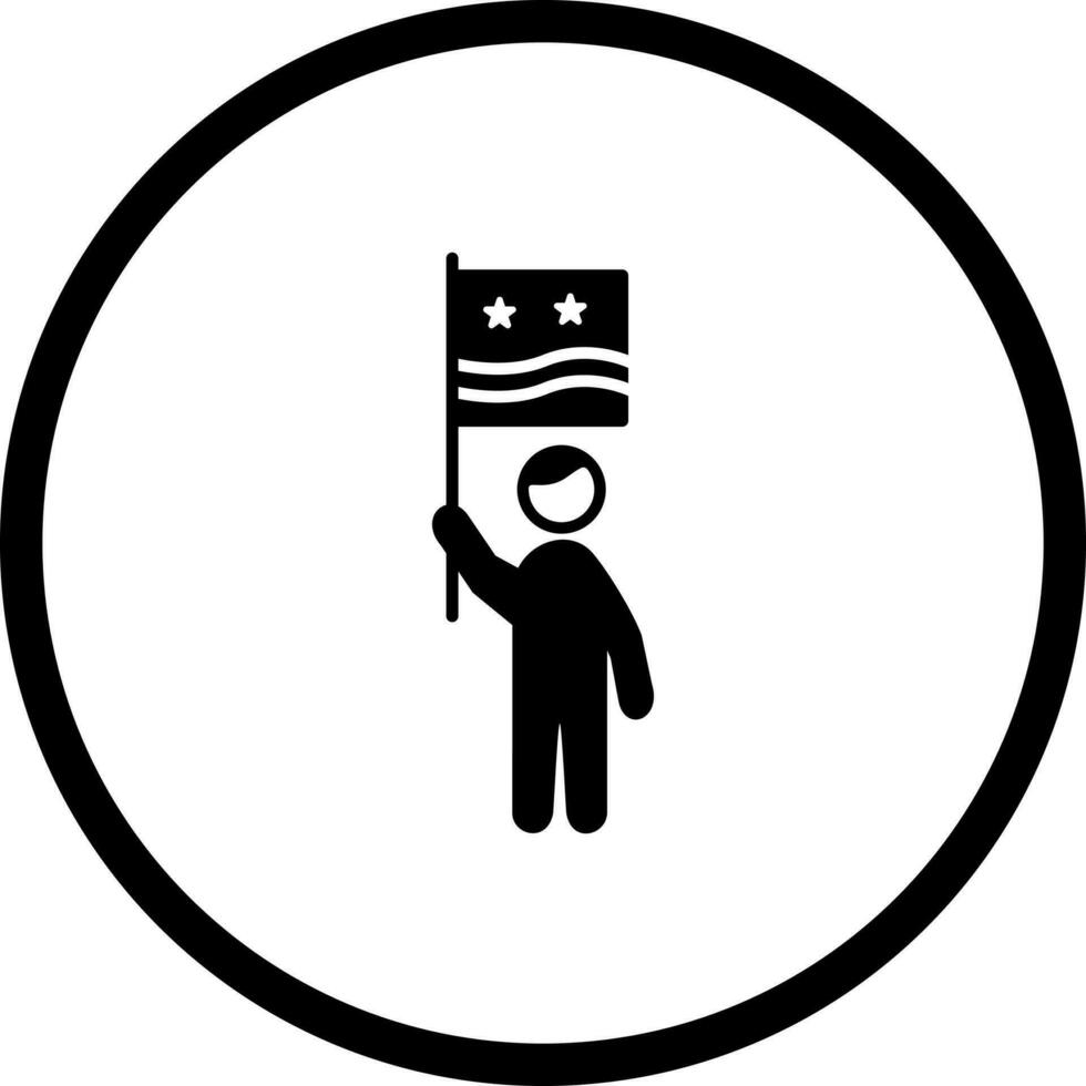 Raising Flag Vector Icon