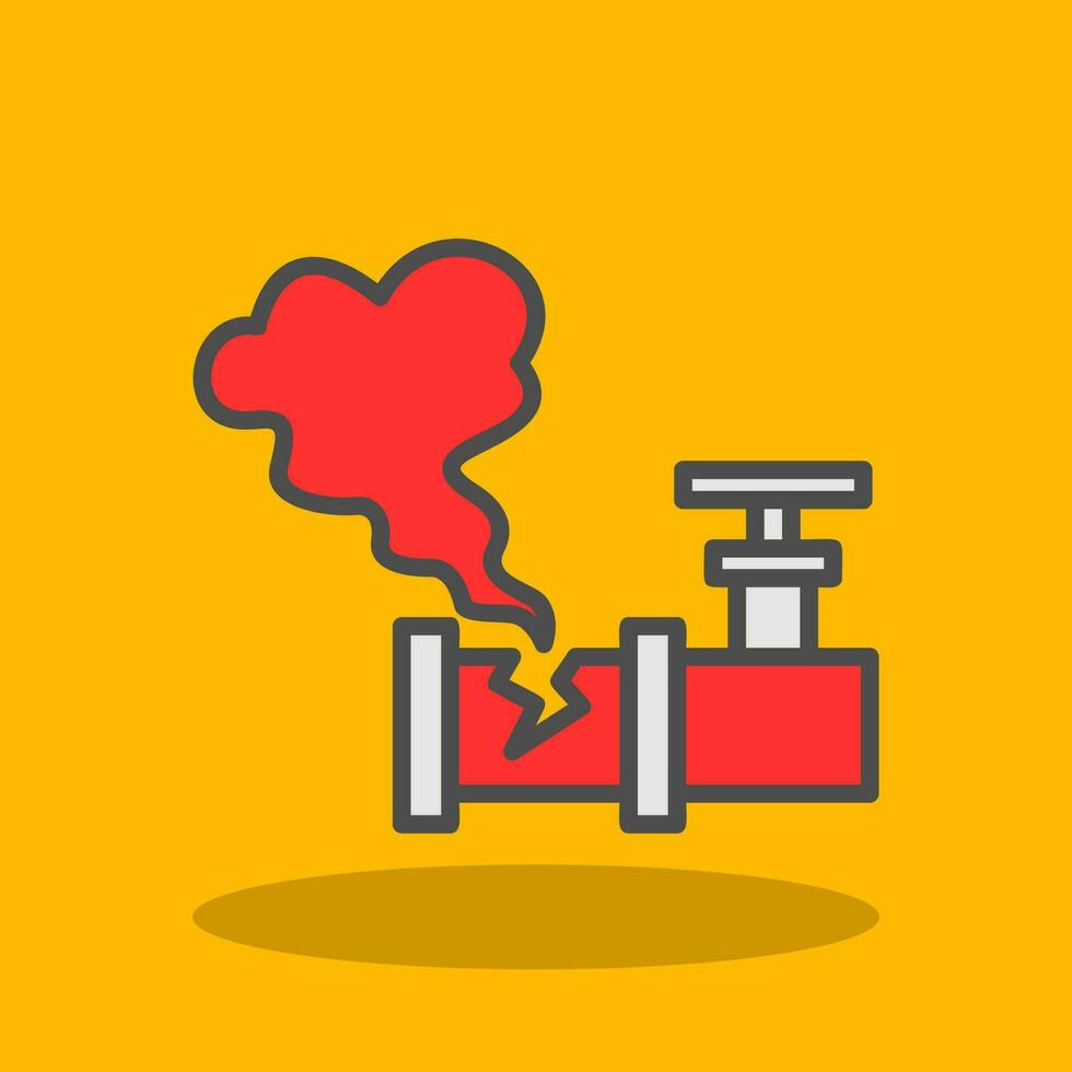 Gas Pipe Leak Vector Icon Design