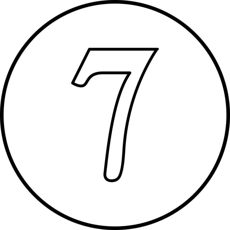 Number Seven Vector Icon