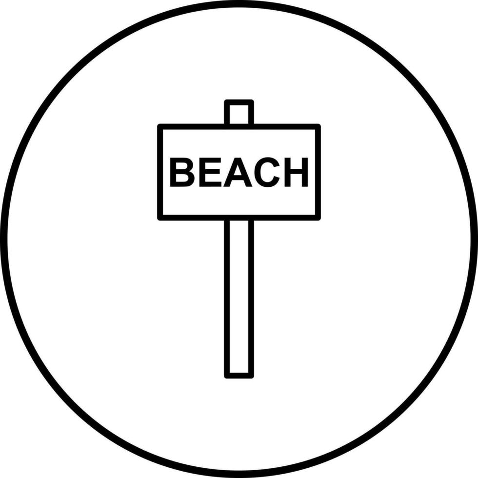 icono de vector de señal de playa