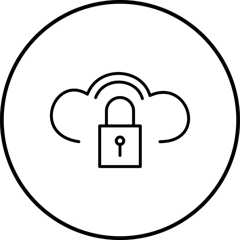 Secure Cloud Vector Icon