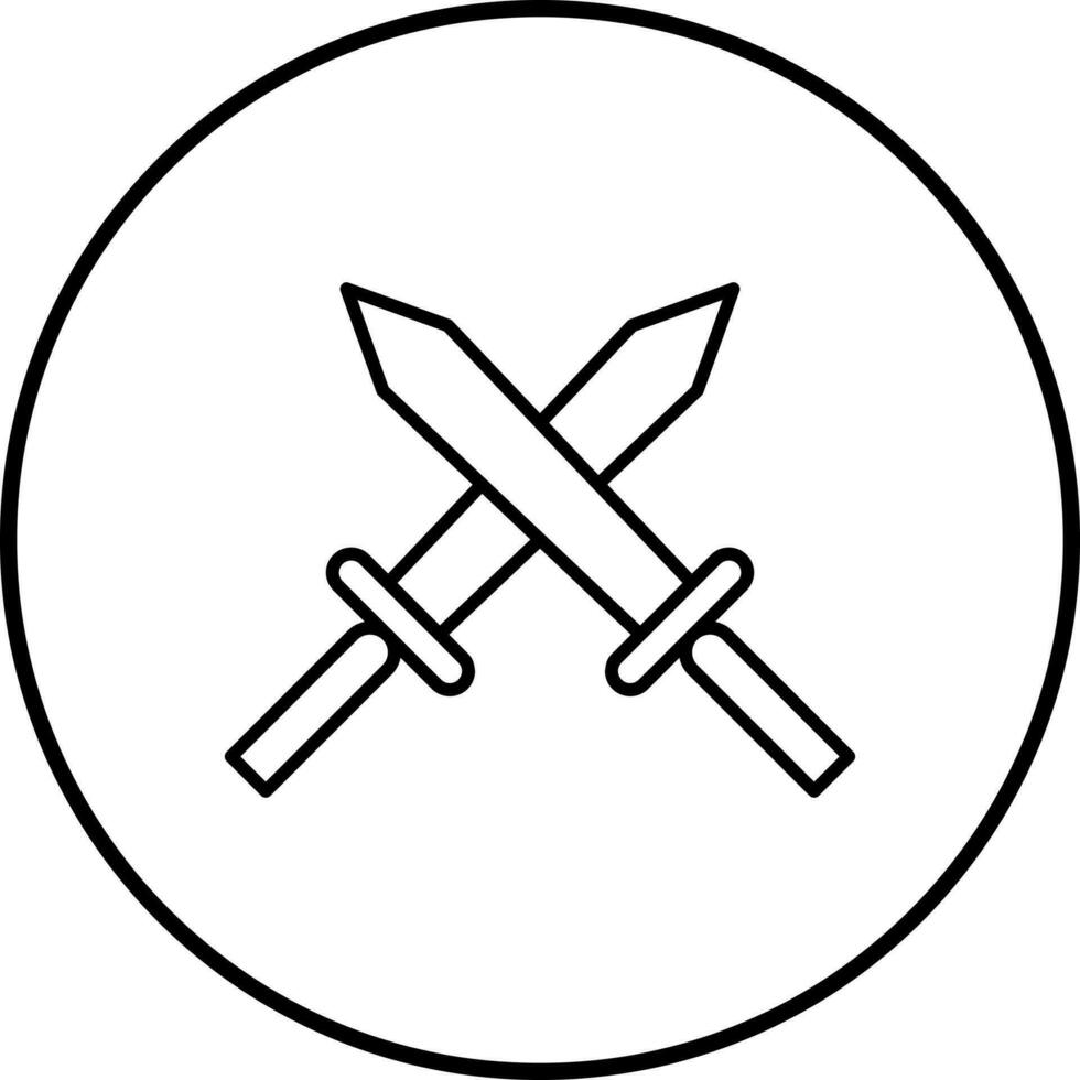 Unique Two Swords Vector Icon