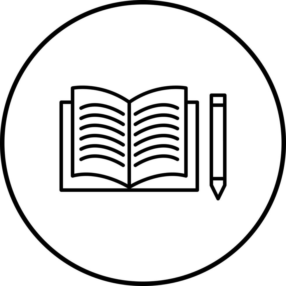 Unique Pencil and Book Vector Icon