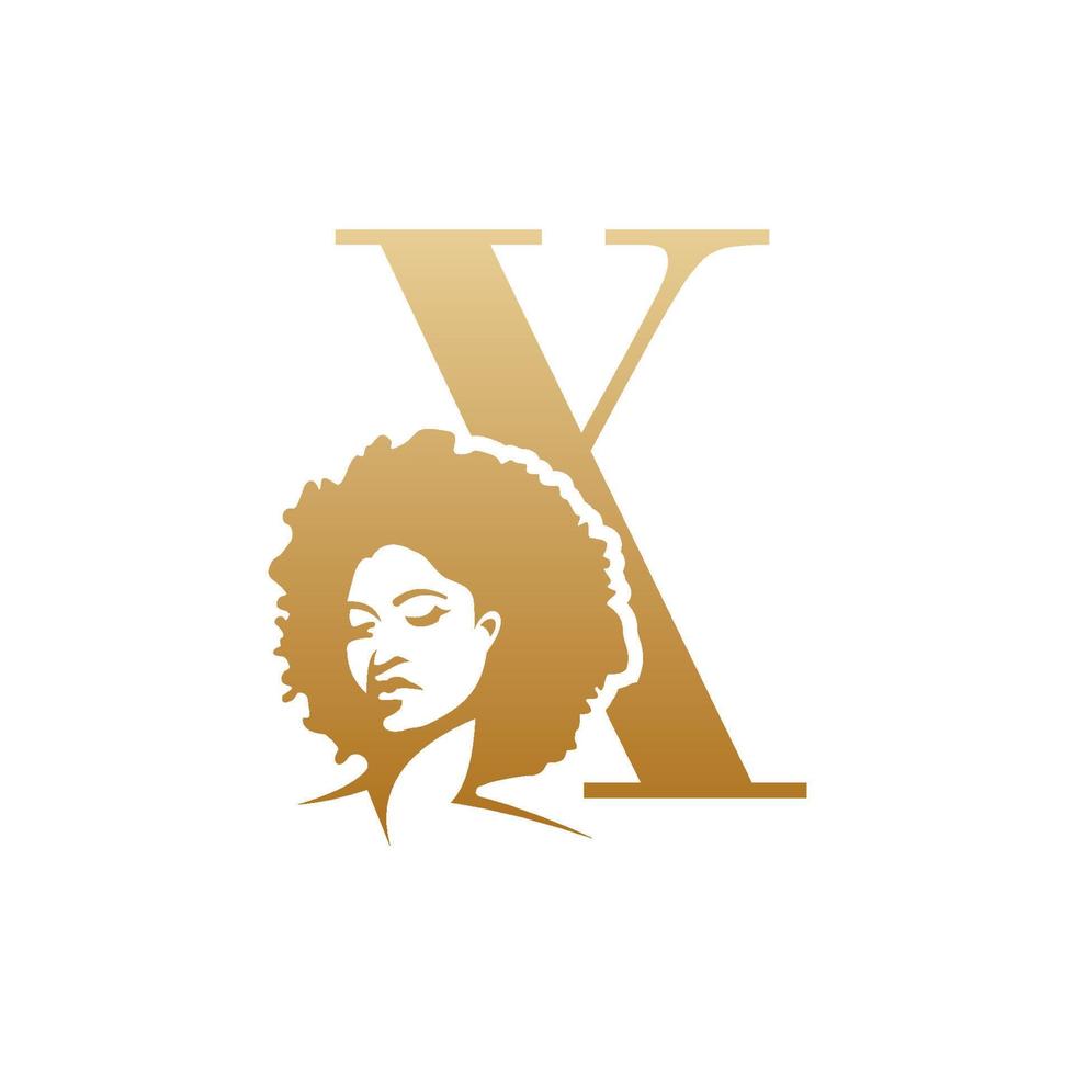 Initial afro face logo vector design templates isolated on white background