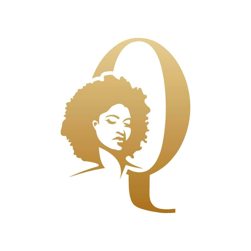 Initial afro face logo vector design templates isolated on white background