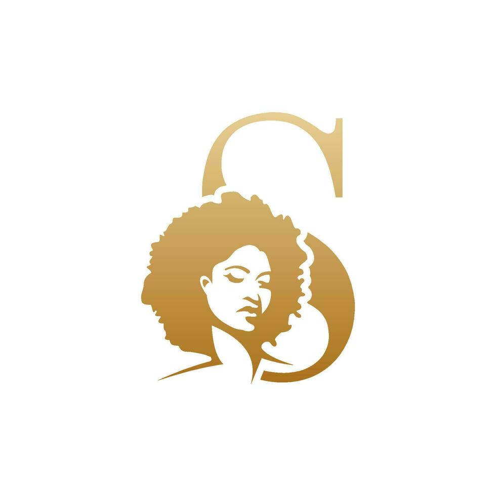 Initial afro face logo vector design templates isolated on white ...