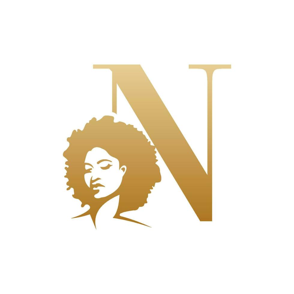 inicial afro cara logo vector diseño plantillas aislado en blanco antecedentes