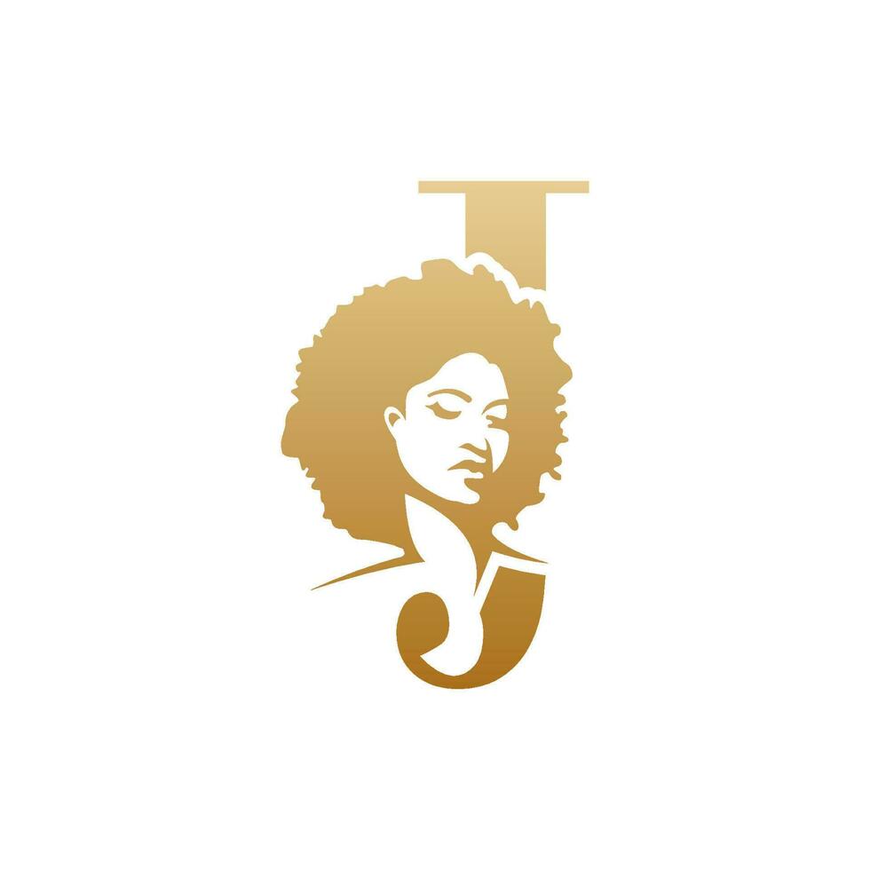 Initial afro face logo vector design templates isolated on white background