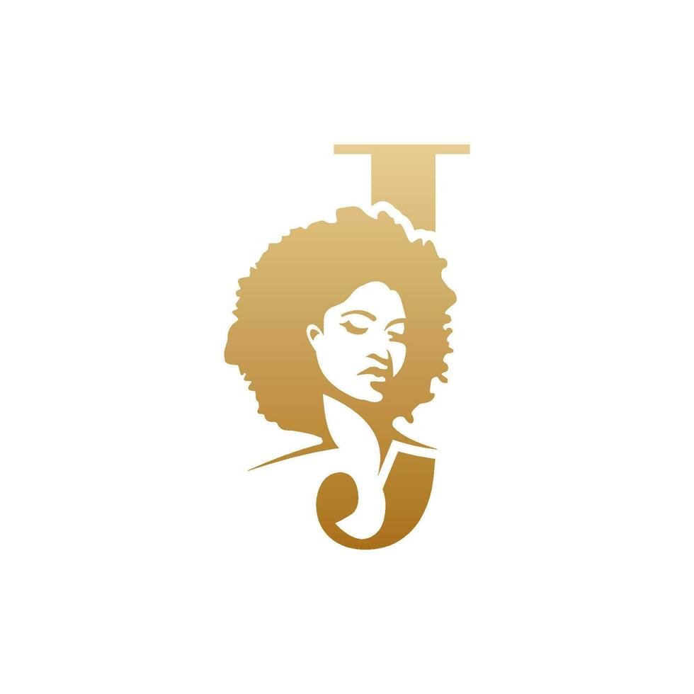 inicial afro cara logo vector diseño plantillas aislado en blanco antecedentes