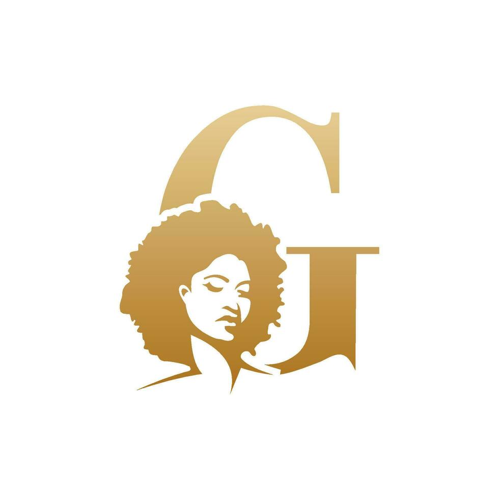 Initial afro face logo vector design templates isolated on white background