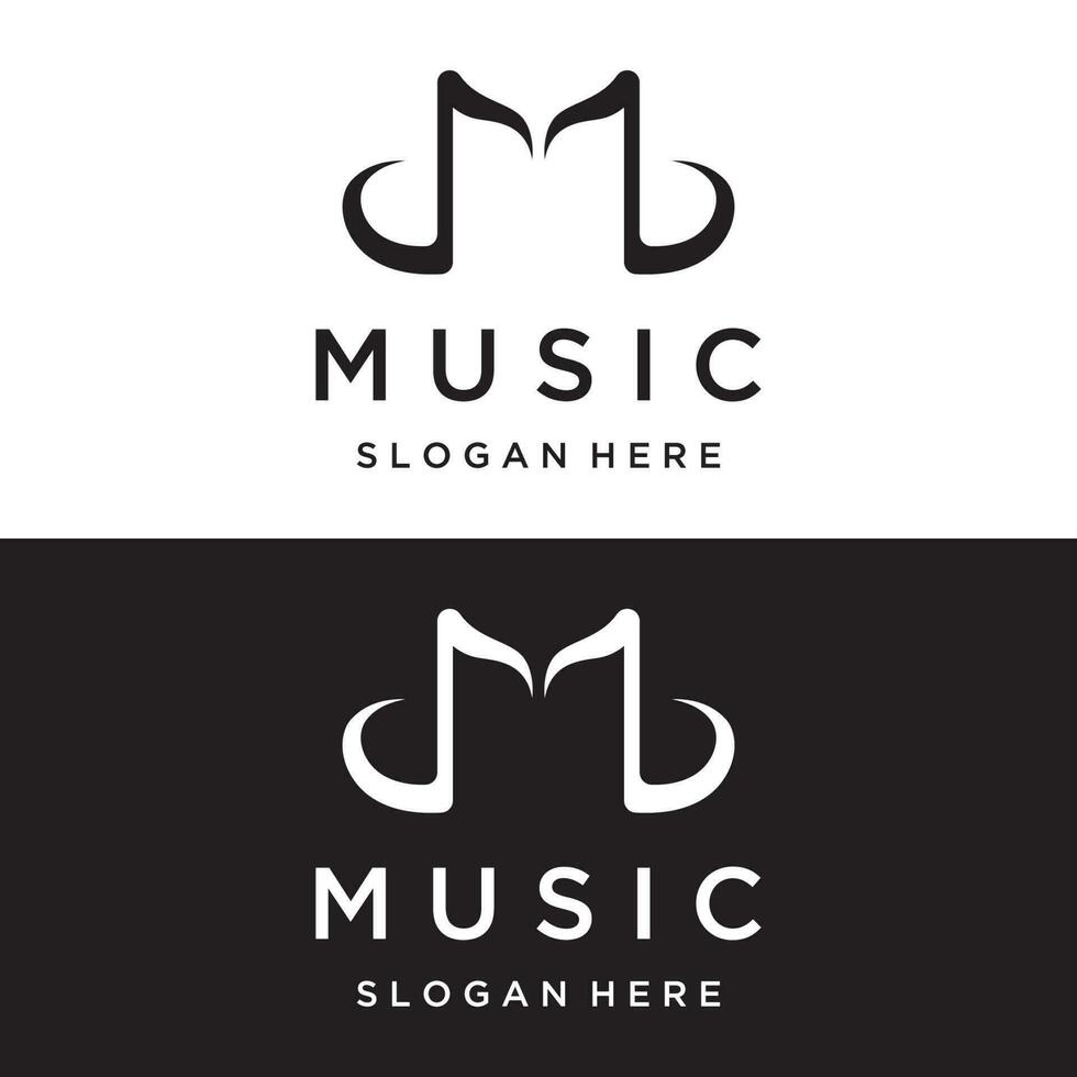 Creative musical note logo template abstract design for vocal , music , course, choir, singer ,education , concert. vector