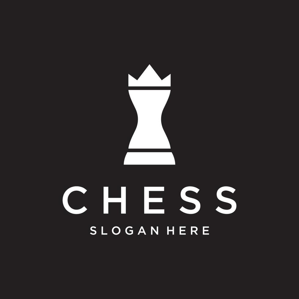 Chess strategy game Logo template with horse, king, pawn and rook. Logos for tournaments, chess teams and games. vector
