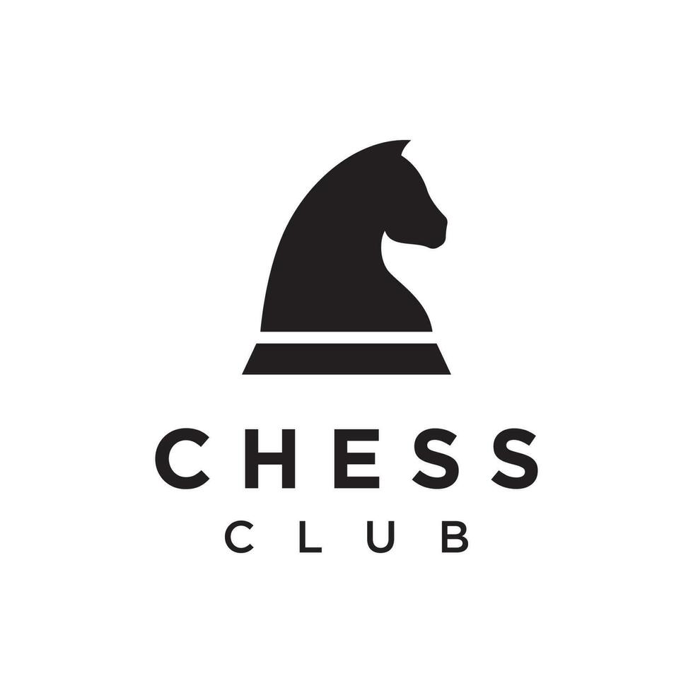 Chess strategy game Logo template with horse, king, pawn and rook. Logos for tournaments, chess teams and games. vector