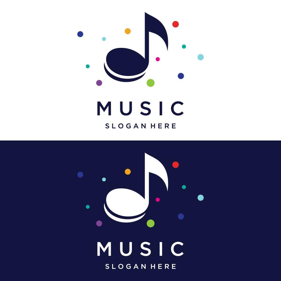Creative musical note logo template abstract design for vocal , music , course, choir, singer ,education , concert. vector