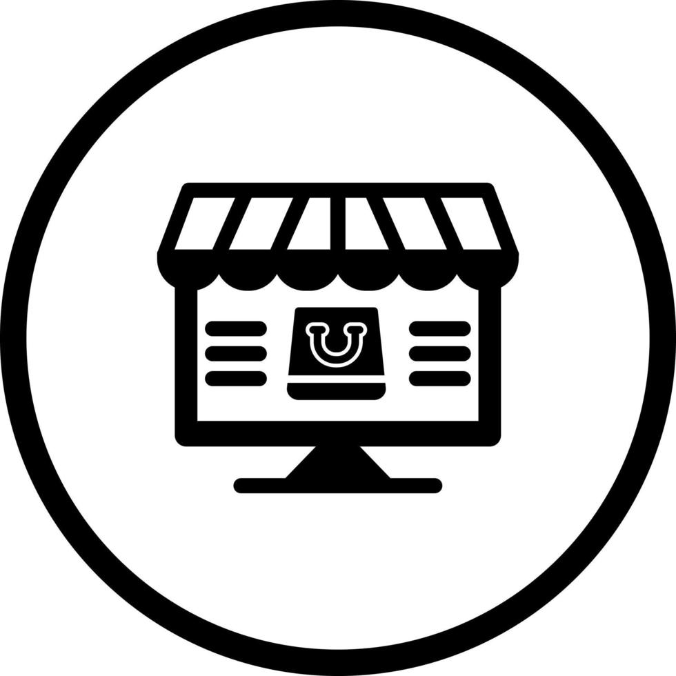 icono de vector de compras en línea