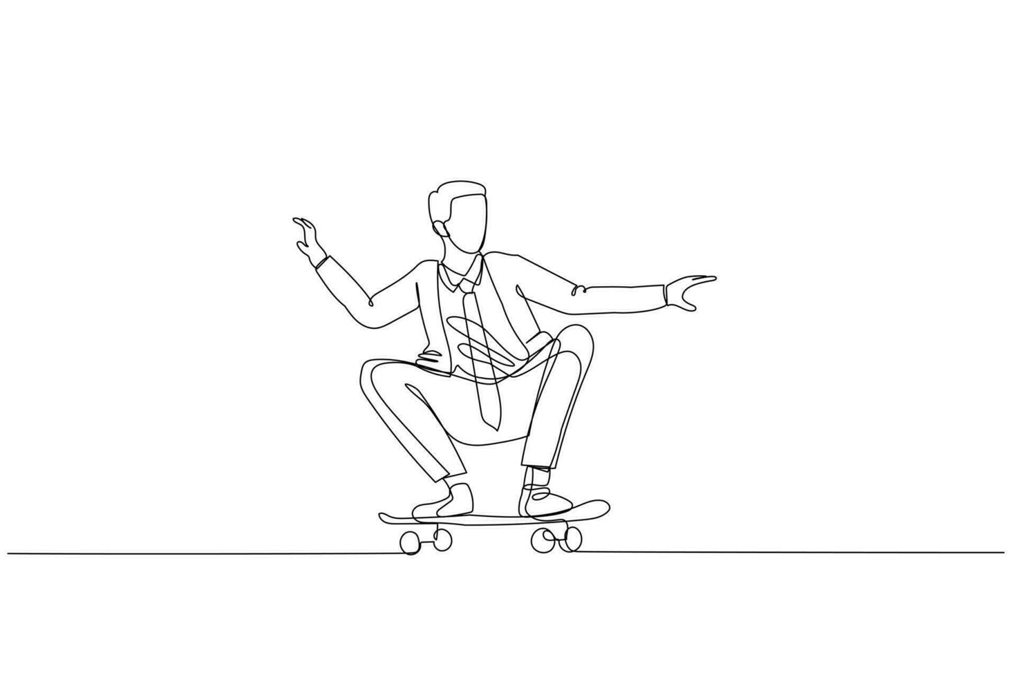 businessman riding skateboard. Concept of business of usual vector