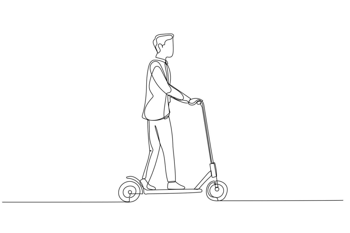 businessman riding scooter. Concept of eco friendly transportation vector