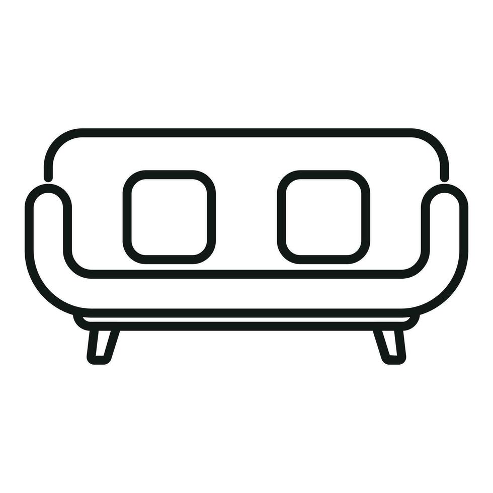 Relax zone sofa icon outline vector. Room furniture vector