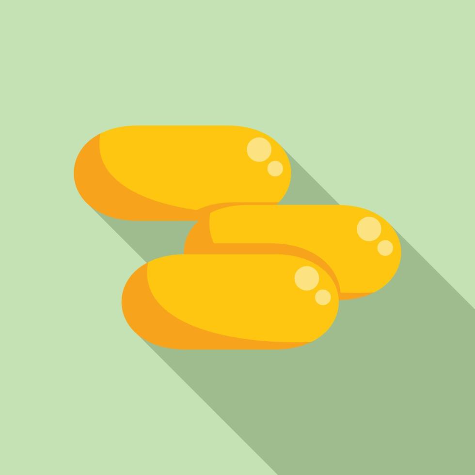 Vitamin D capsule icon flat vector. Nutrition food vector
