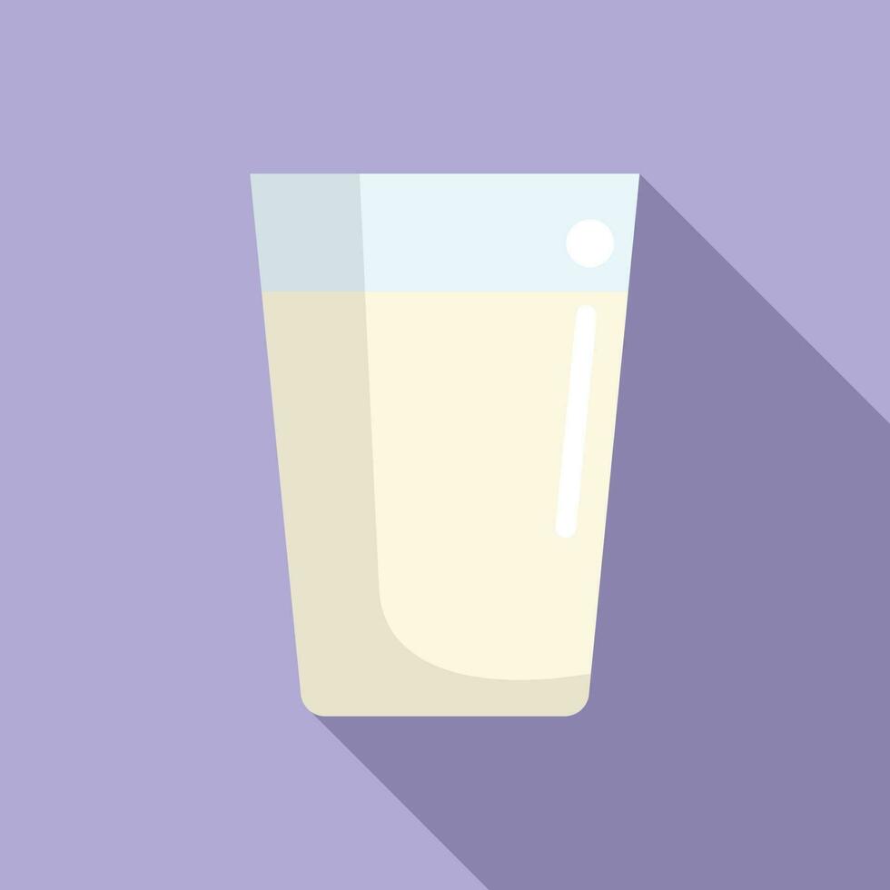 Vitamin D milk glass icon flat vector. Food nutrition vector