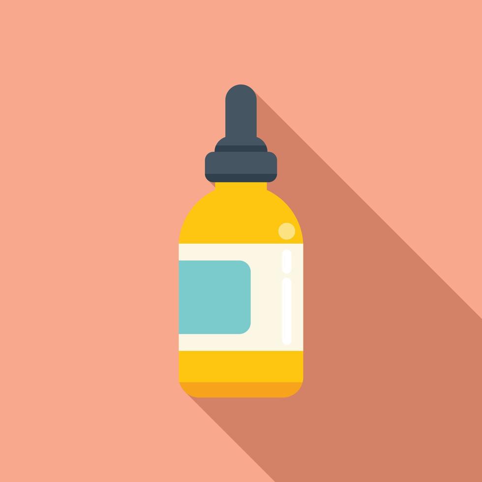 Vitamin D dropper icon flat vector. Sun nutrition vector