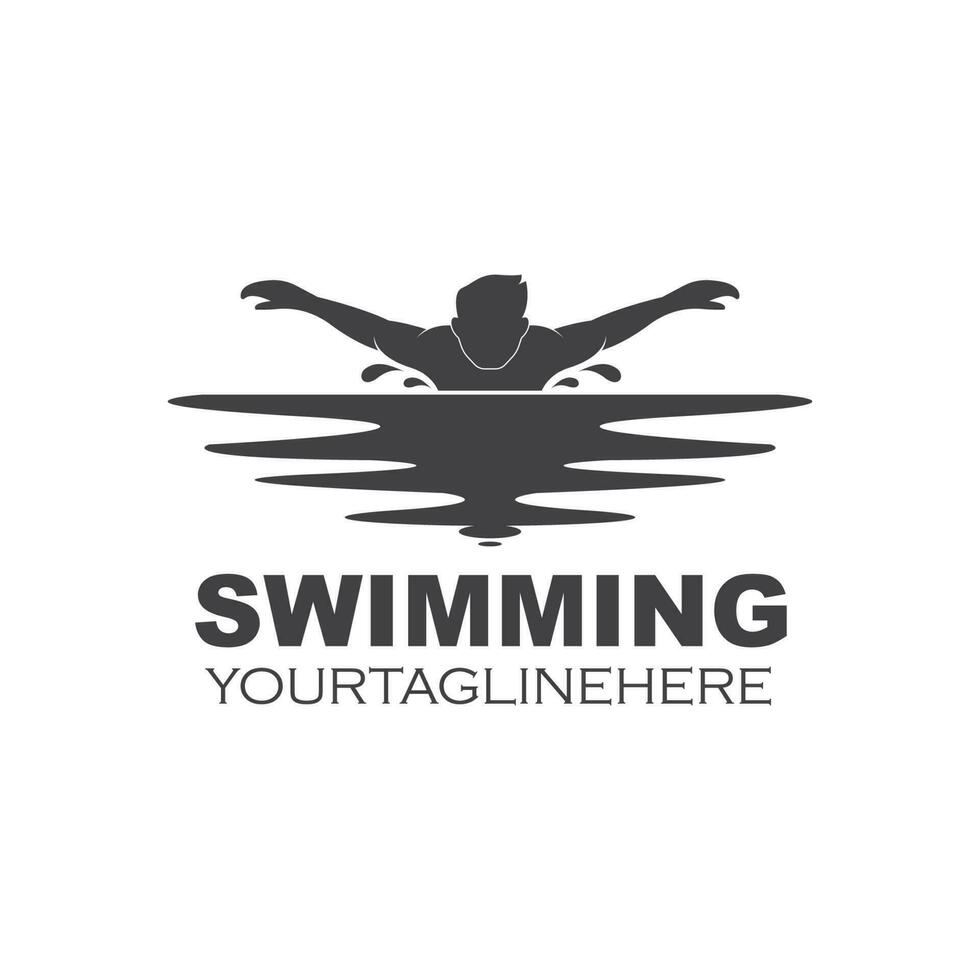 swimming icon logo vector illustration design