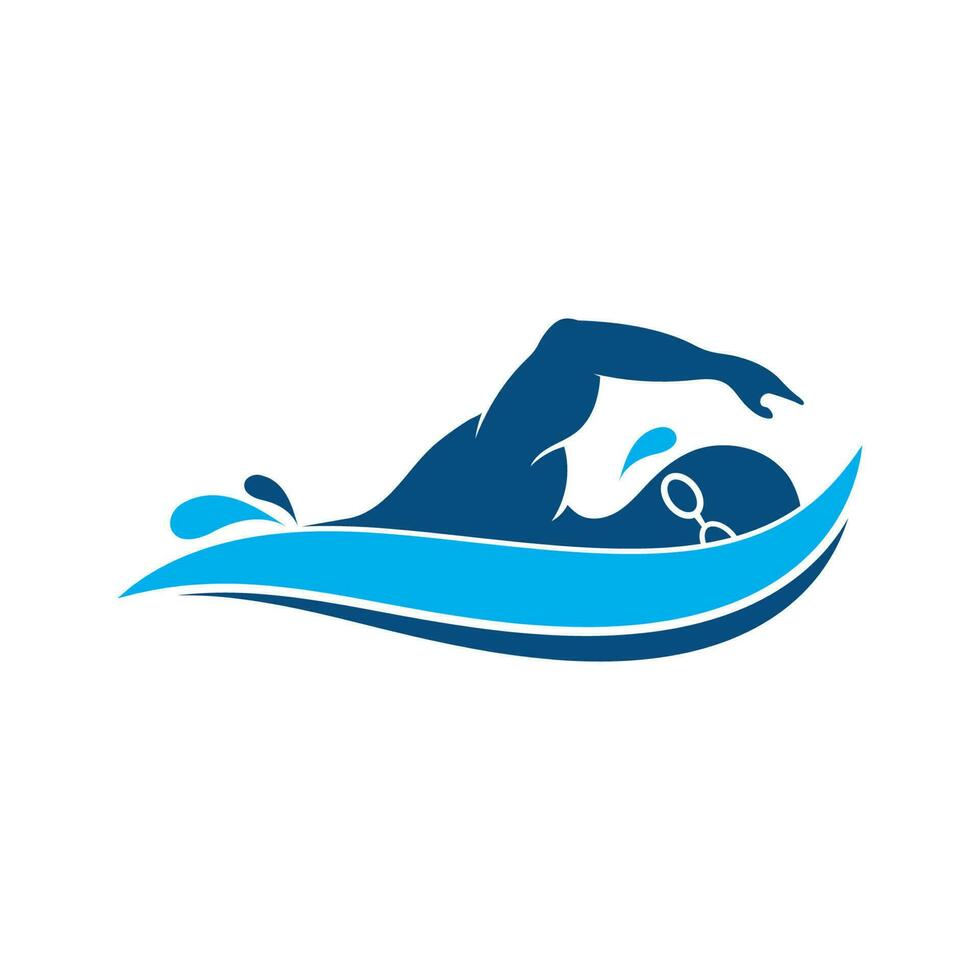 swimming icon logo vector illustration design