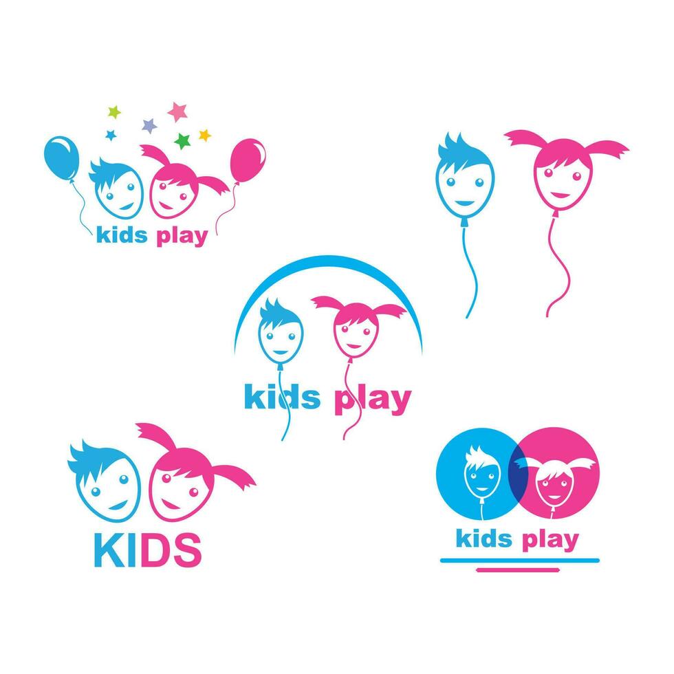 kids icon  logo vector illustration