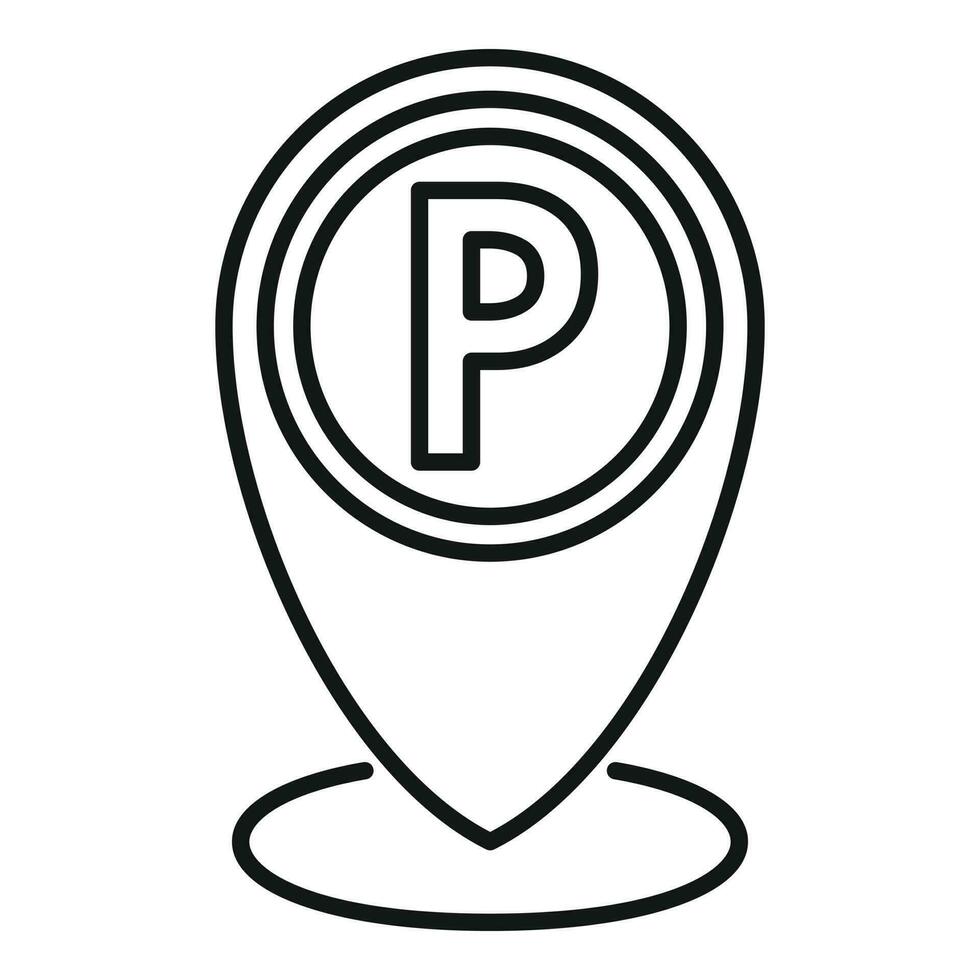 Parking location icon outline vector. Car garage vector
