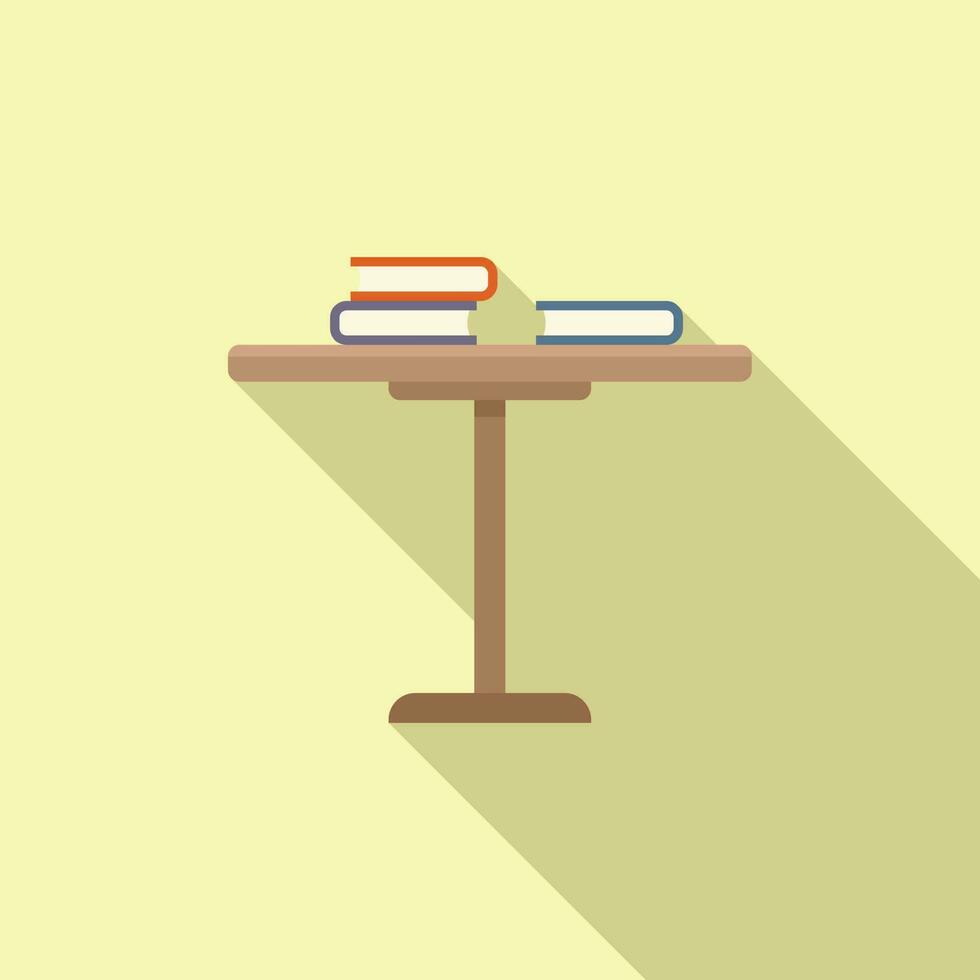 Reading book table icon flat vector. Office interior vector