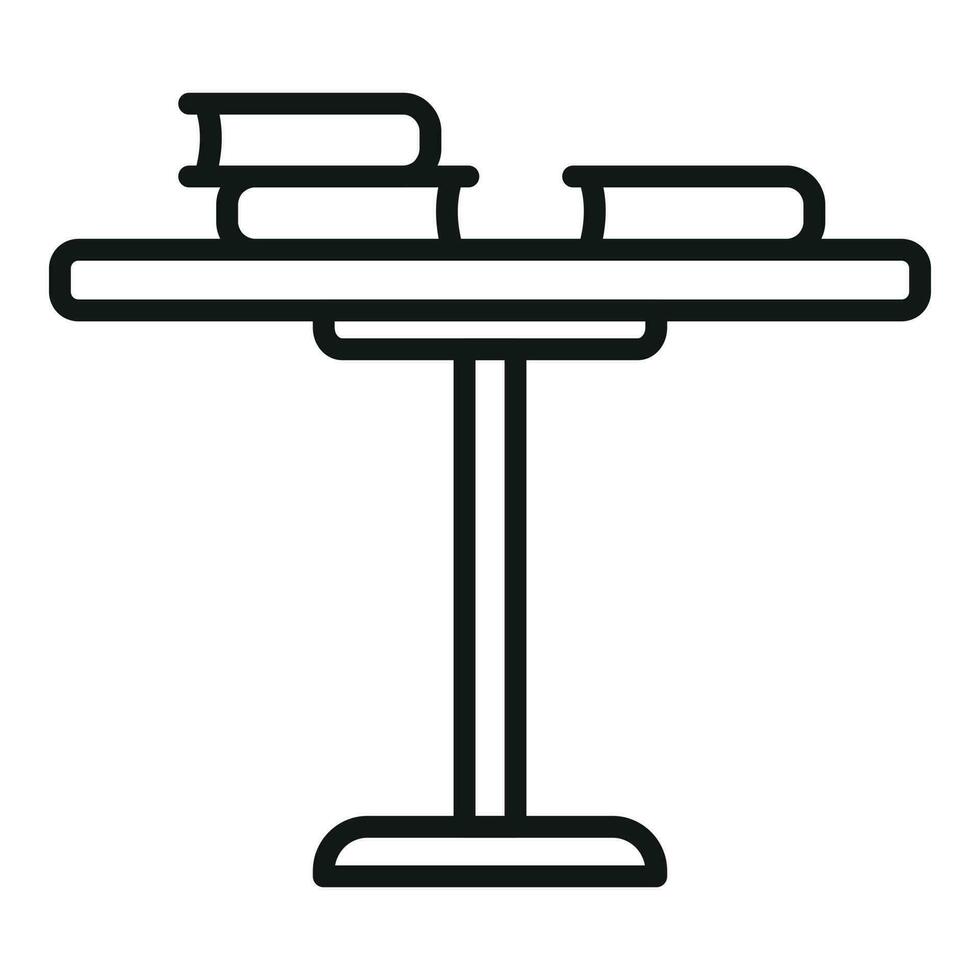 Reading book table icon outline vector. Office interior vector