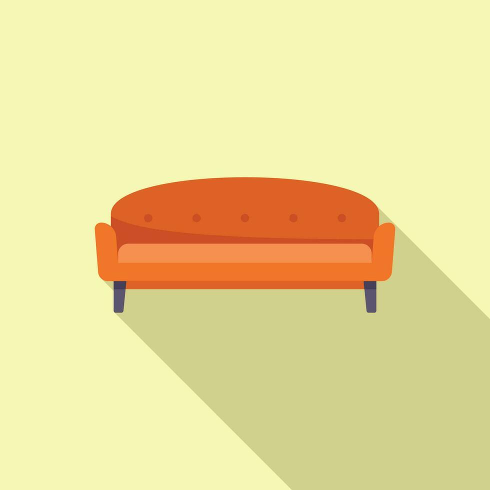 Luxury sofa icon flat vector. Room furniture vector