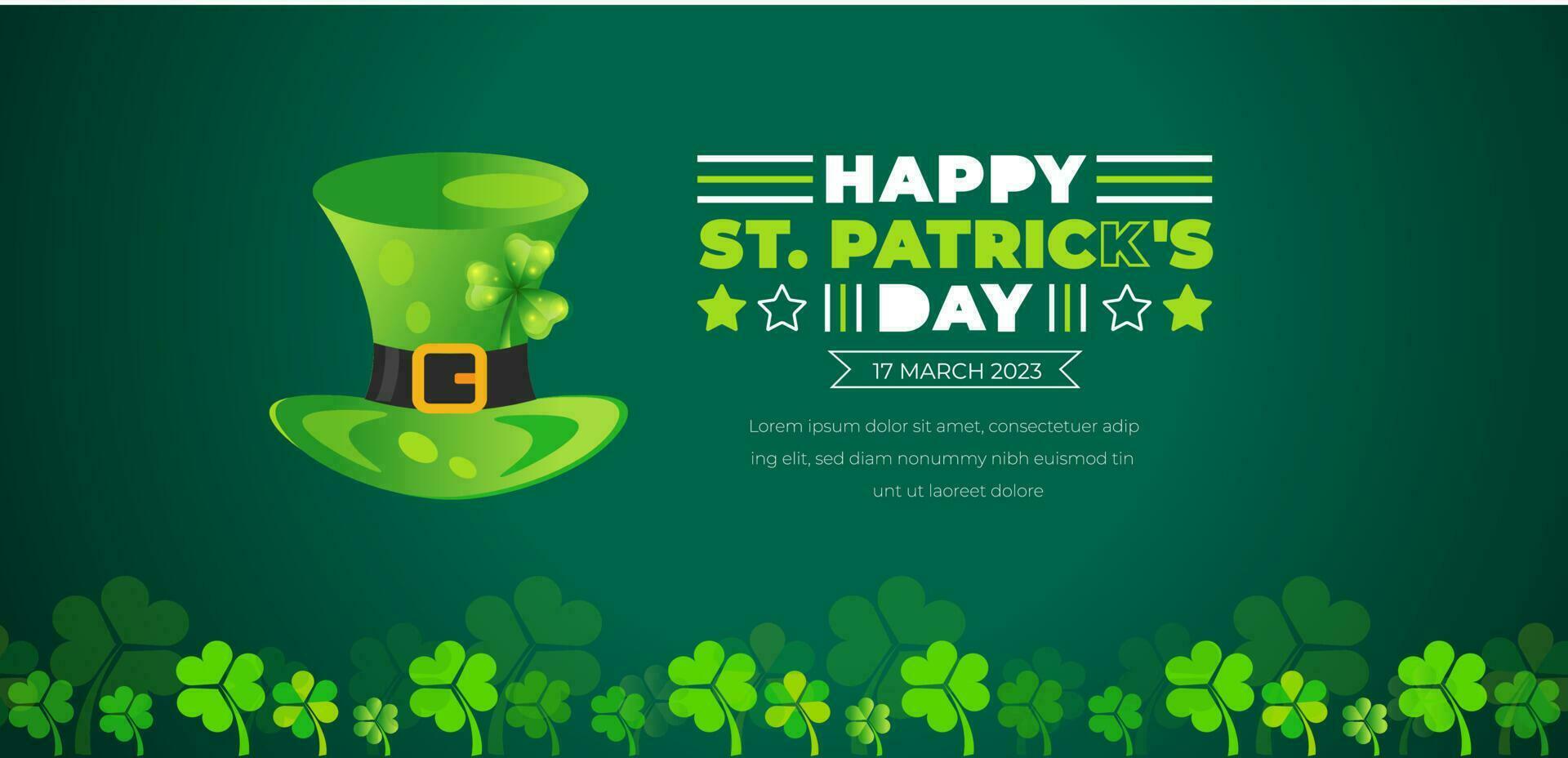 Happy St.Patrick's Day background with shamrock clover leaf. saint patrick's day festival background. Clover shamrock leaf seamless border vector template for Saint Patrick's Day event celebration