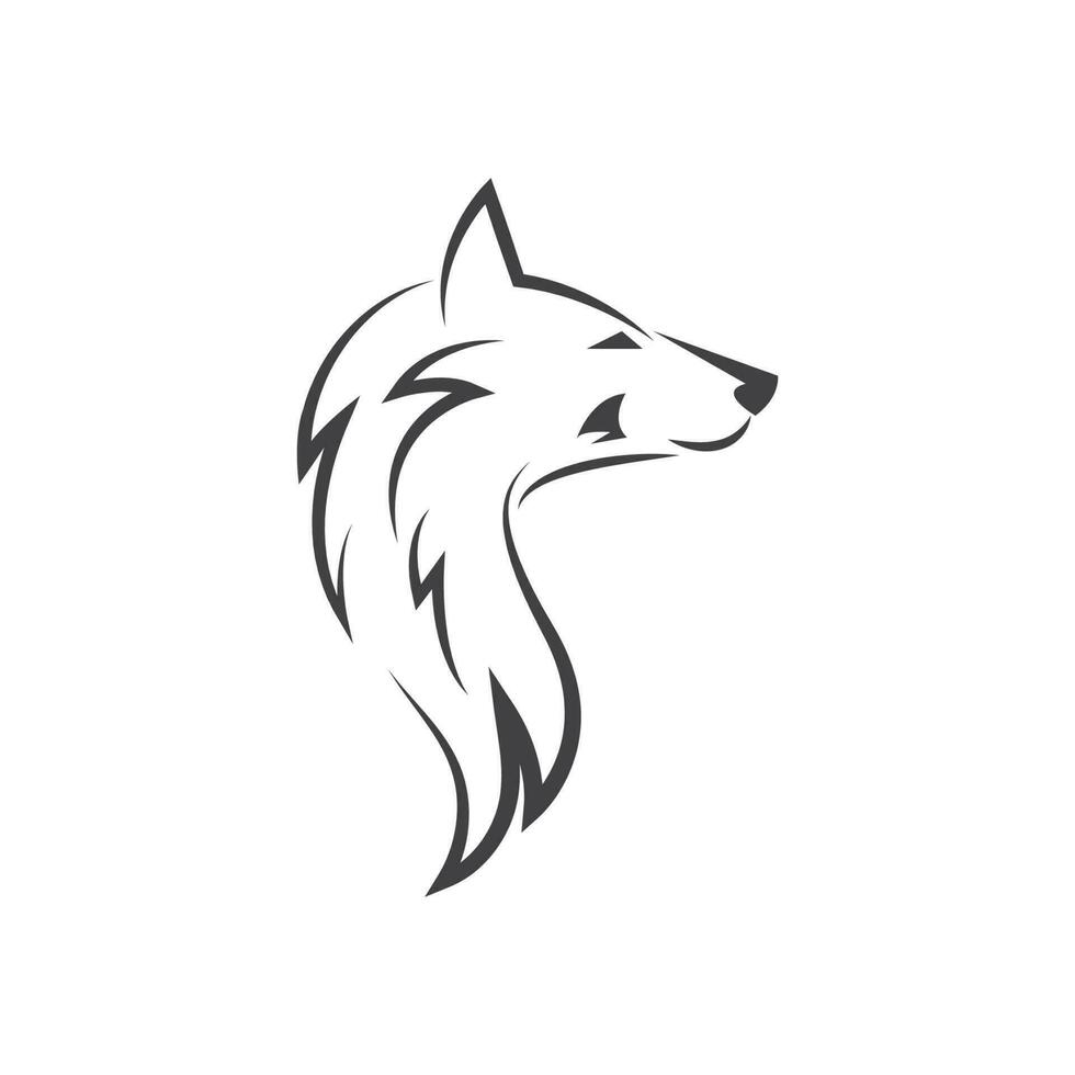 lobo logo icono vector ilustración diseño