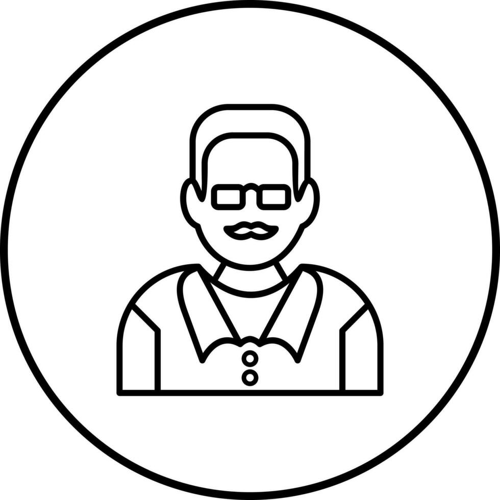 icono de vector de profesor masculino único