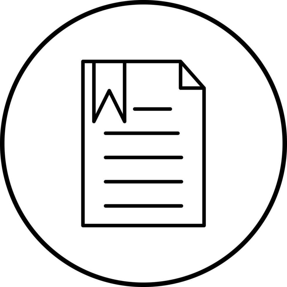 Unique Bookmarked Document Vector Icon