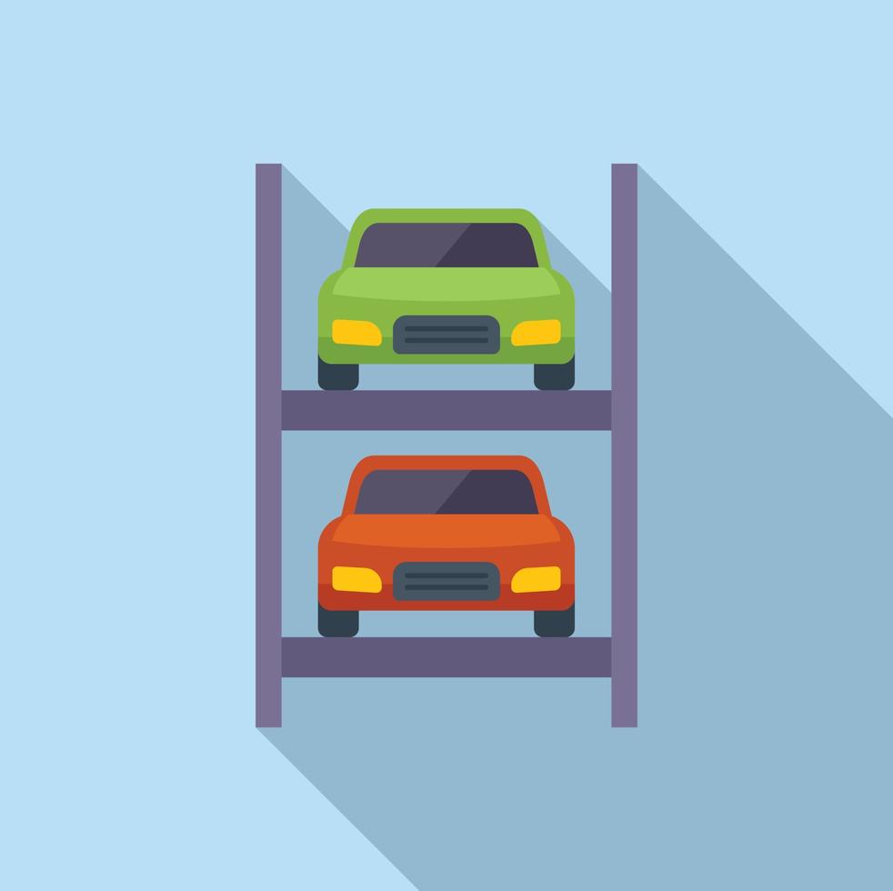 Vertical parking icon flat vector. Space truck vector