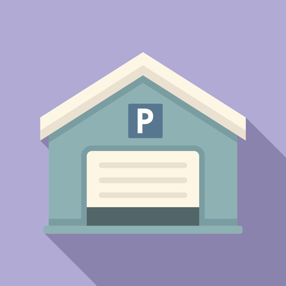 Parking garage icon flat vector. Car truck vector