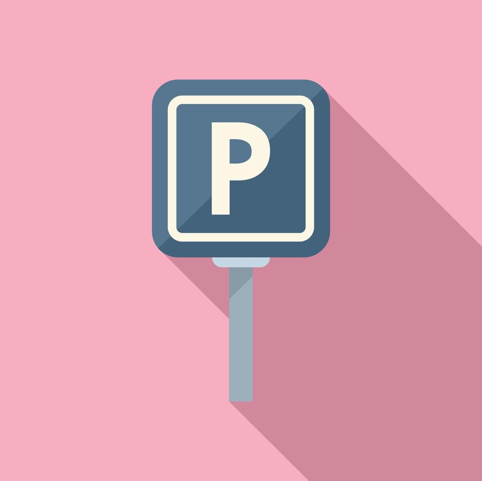 Parking sign icon flat vector. Place transport vector