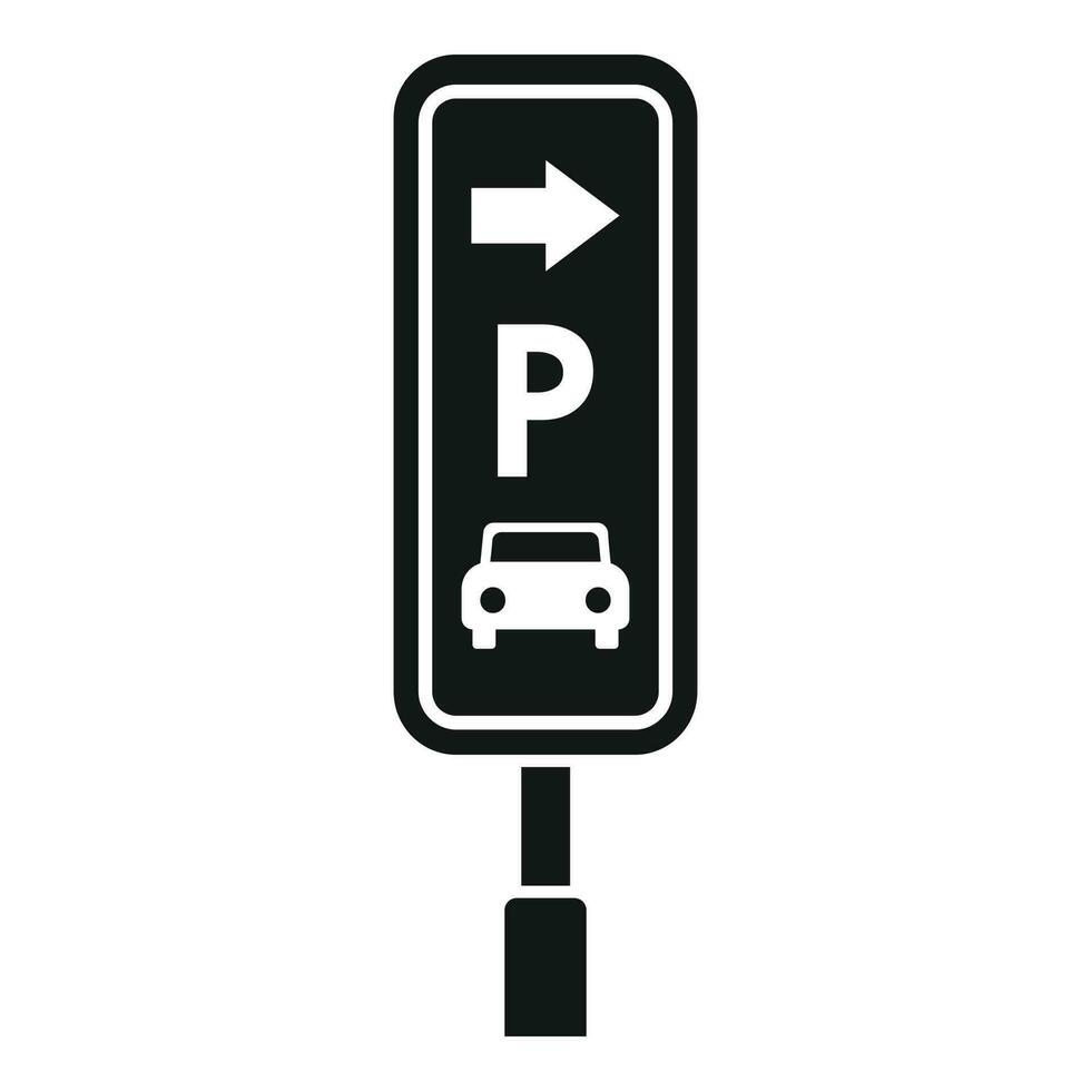 Paid parking direction icon simple vector. Car garage vector