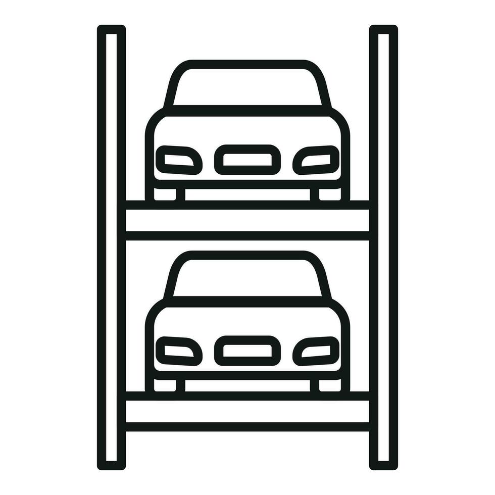 Vertical parking icon outline vector. Space truck vector