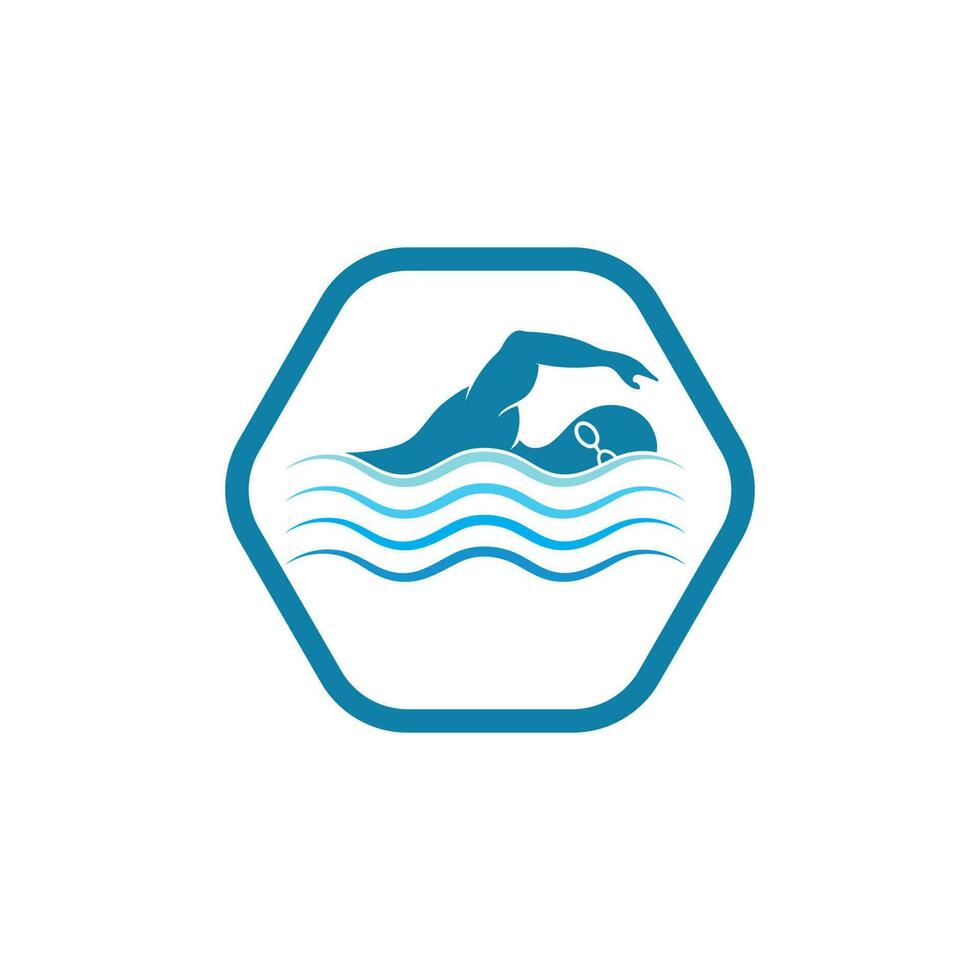 swimming icon logo vector illustration design