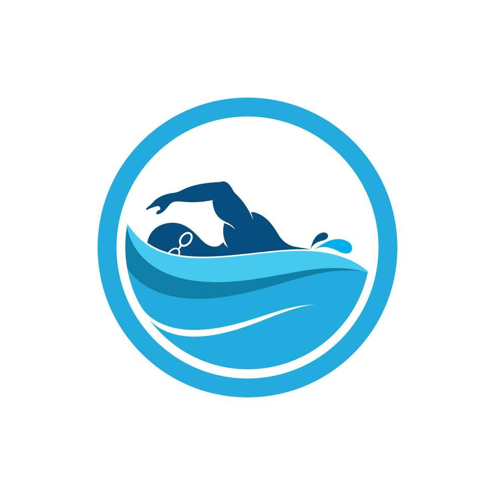 nadando icono logo vector ilustración diseño