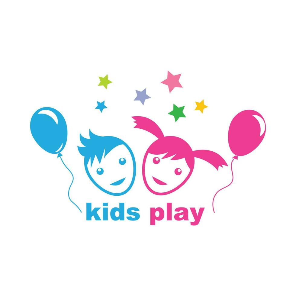 kids icon  logo vector illustration