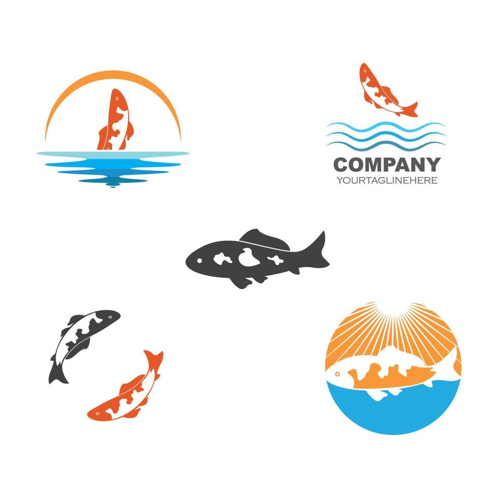 vector de logotipo de pez koi