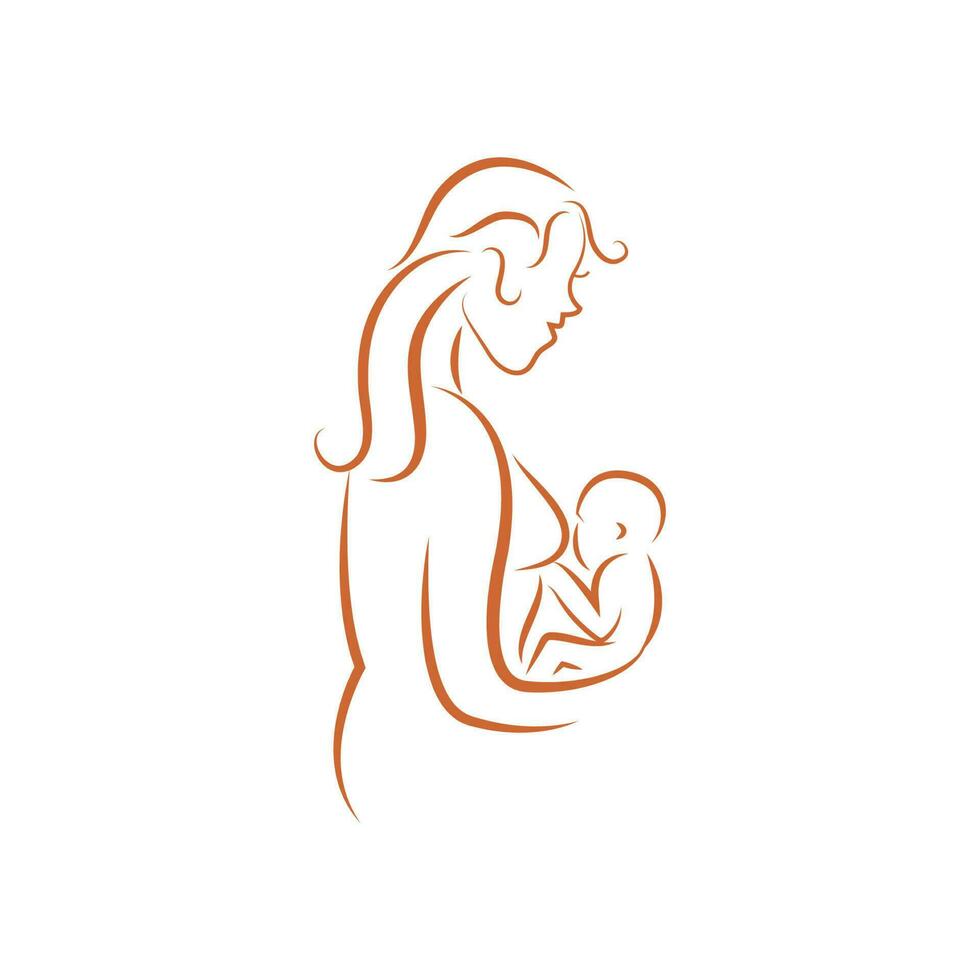 breastfeeding mom illustration design vector