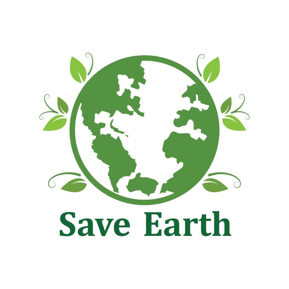 icon and logo of earth care vector illustration design