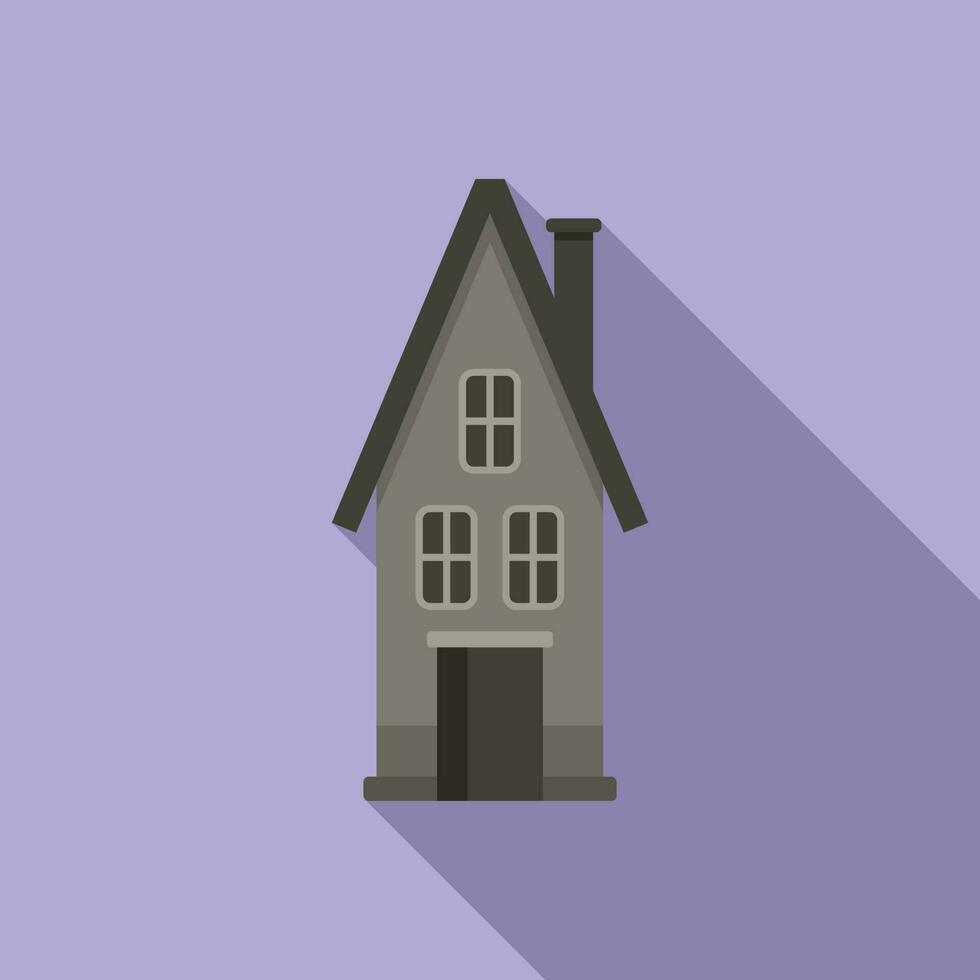 October creepy house icon flat vector. Spooky horror vector