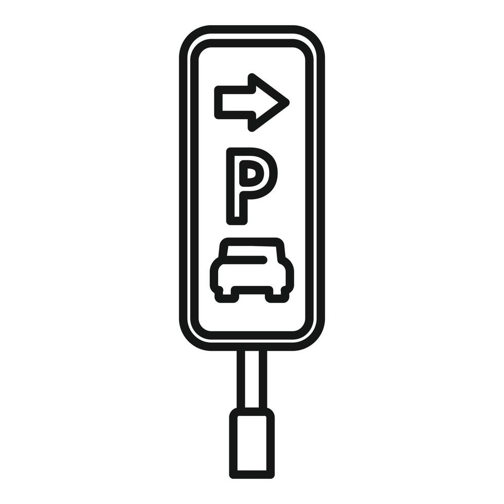 Paid parking direction icon outline vector. Car garage vector